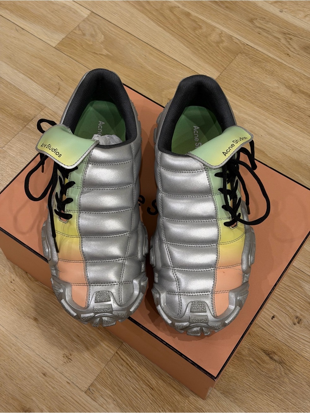Acne Studios Silver Soccer Sneakers